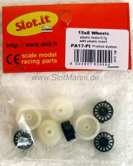 Slotit plastic wheels 15 x 8.0 mm for the front axle