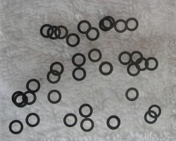 Axle spacers black 0.2 x 2.5mm for 2.38 mm axles 30 pieces